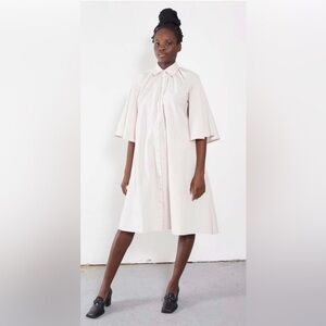 Meg gathered neck shirt dress